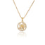14K Gold Plated Zodiac Sign Pendant Necklace with Copper Micro Inlay and Hollow Constellation Design