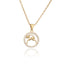 14K Gold Plated Zodiac Sign Pendant Necklace with Copper Micro Inlay and Hollow Constellation Design