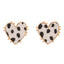 Retro Peach Heart Leopard Earrings