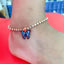 Butterfly Pendant Anklet with Colorful Gemstones for Women