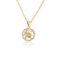 14K Gold Plated Zodiac Sign Pendant Necklace with Copper Micro Inlay and Hollow Constellation Design