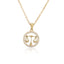 14K Gold Plated Zodiac Sign Pendant Necklace with Copper Micro Inlay and Hollow Constellation Design