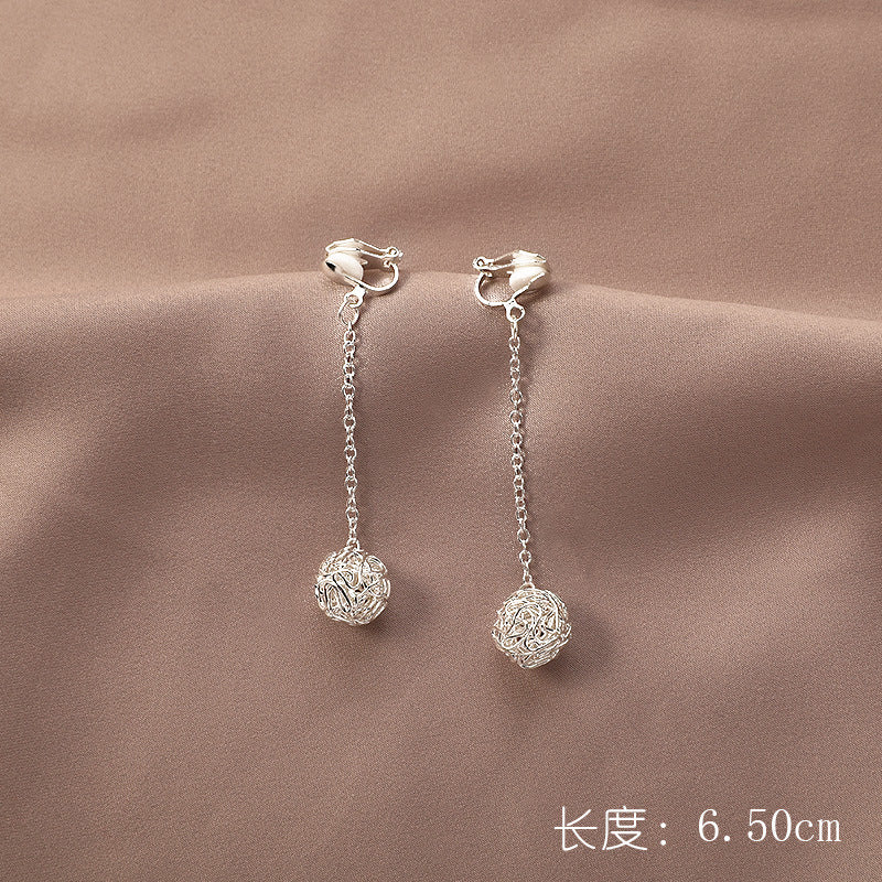 1 Pair Elegant Moon Heart Flower Rhinestone Pearl Women's Ear Clips