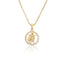 14K Gold Plated Zodiac Sign Pendant Necklace with Copper Micro Inlay and Hollow Constellation Design