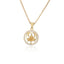 14K Gold Plated Zodiac Sign Pendant Necklace with Copper Micro Inlay and Hollow Constellation Design