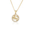 14K Gold Plated Zodiac Sign Pendant Necklace with Copper Micro Inlay and Hollow Constellation Design