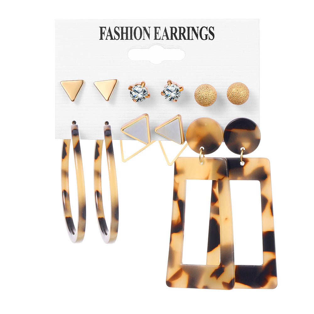 Fashion Geometric Tassel Butterfly Alloy Earrings with Artificial Pearls and Rhinestones Set