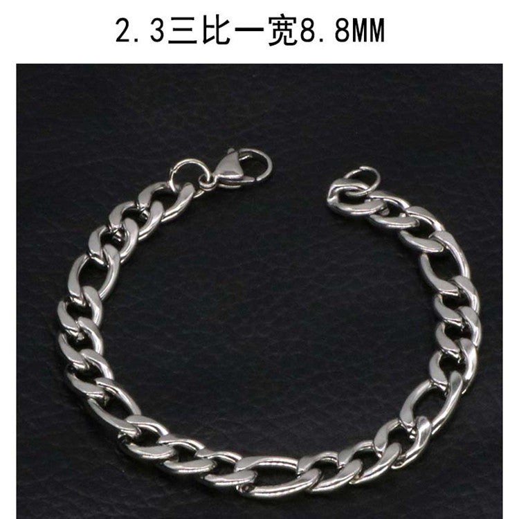 Hip-hop Stainless Steel Titanium Plated Bracelet for Men and Women