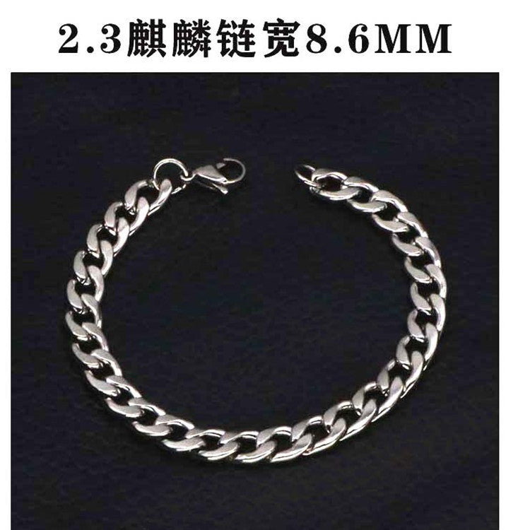 Hip-hop Stainless Steel Titanium Plated Bracelet for Men and Women