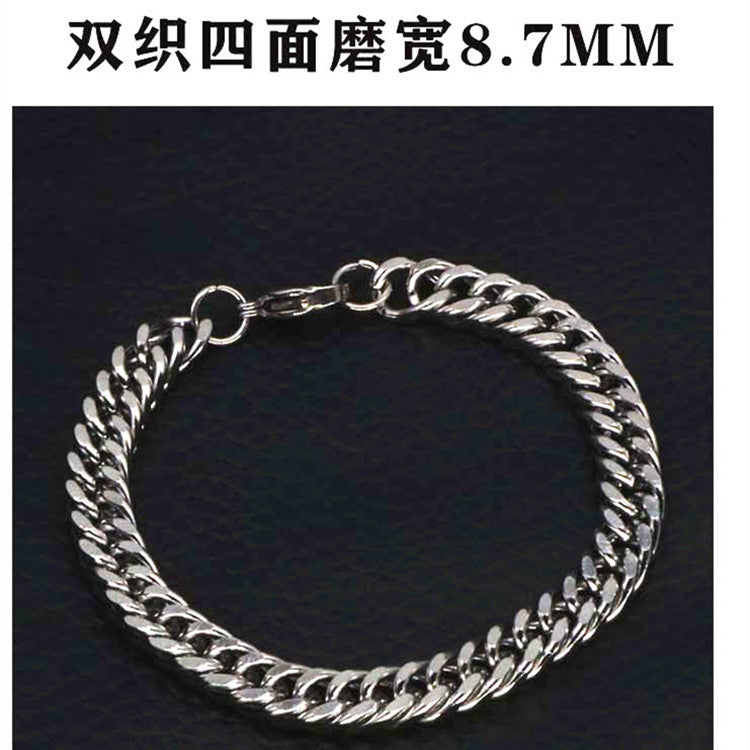 Hip-hop Stainless Steel Titanium Plated Bracelet for Men and Women