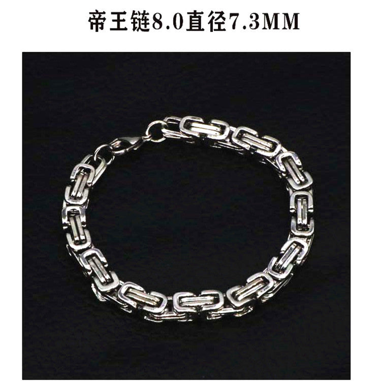 Hip-hop Stainless Steel Titanium Plated Bracelet for Men and Women