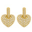 Simple Geometric Diamond Heart Drop Earrings