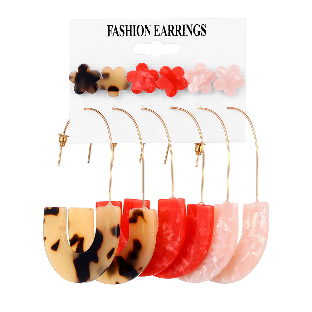 Fashion Geometric Tassel Butterfly Alloy Earrings with Artificial Pearls and Rhinestones Set