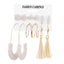 Fashion Geometric Tassel Butterfly Alloy Earrings with Artificial Pearls and Rhinestones Set