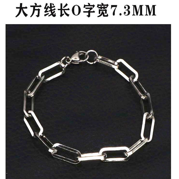 Hip-hop Stainless Steel Titanium Plated Bracelet for Men and Women
