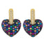 Simple Geometric Diamond Heart Drop Earrings