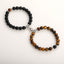 Fashion Round Stainless Steel Natural Tiger Eye Stone Magnetic Couple Bracelets