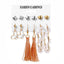 Fashion Geometric Tassel Butterfly Alloy Earrings with Artificial Pearls and Rhinestones Set