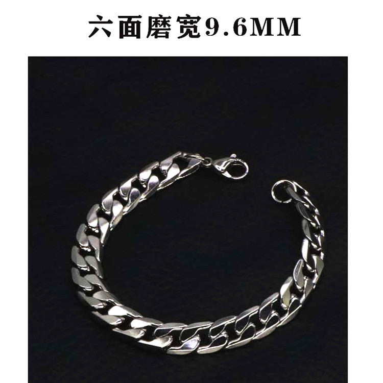 Hip-hop Stainless Steel Titanium Plated Bracelet for Men and Women