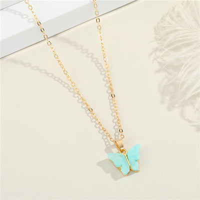 Fashion Resin Butterfly Pendant Necklace for Women