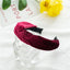 Retro Solid Color Velvet Knot Headband for Women