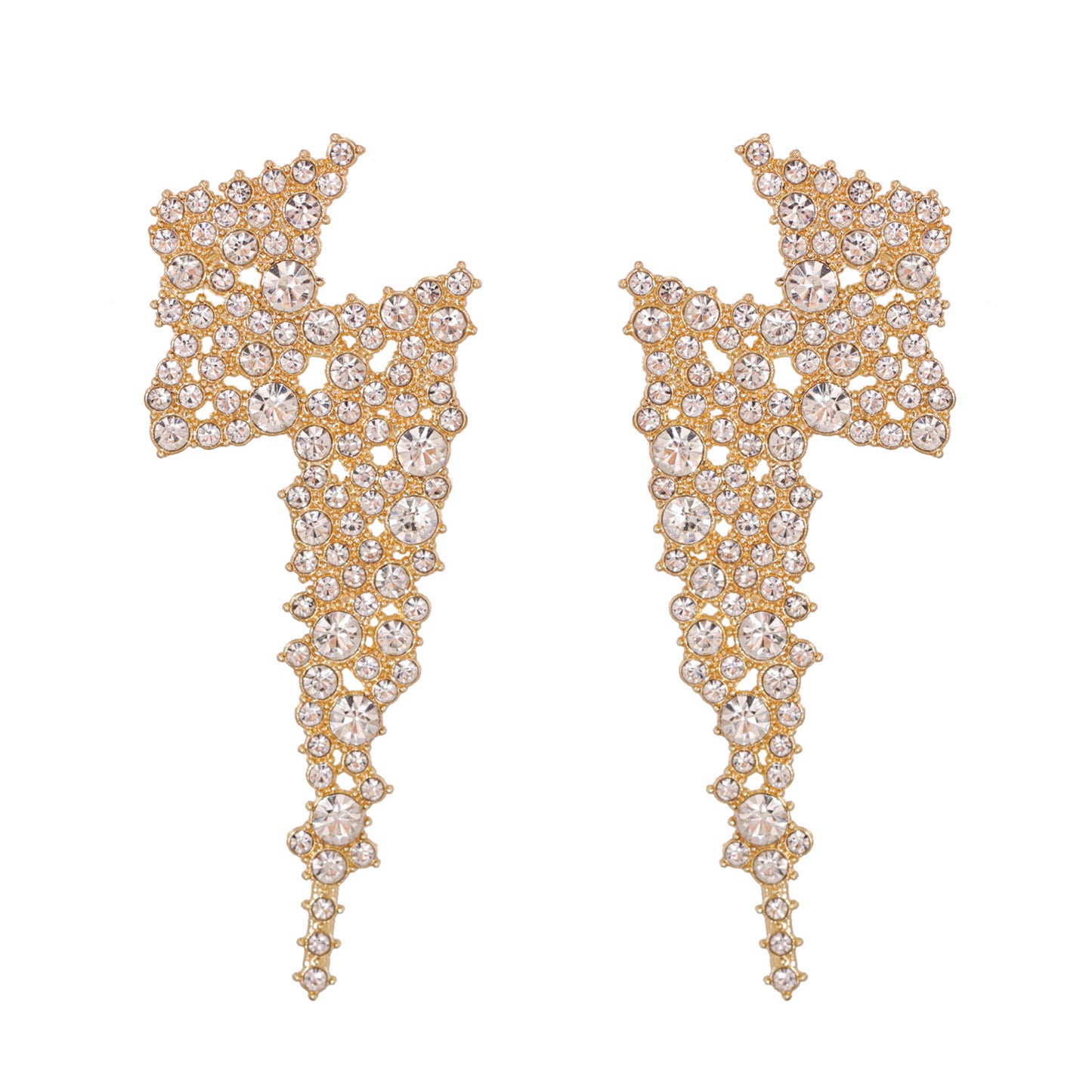 Diamond Pave Lightning Stud Earrings for Women