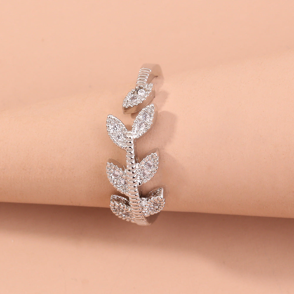 Simple Copper-Nickel Butterfly Zircon Chain Ring