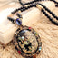 Korean Bohemian Colorful Shell Pendant Necklace with Crystal Beads and Cat Eye Stone