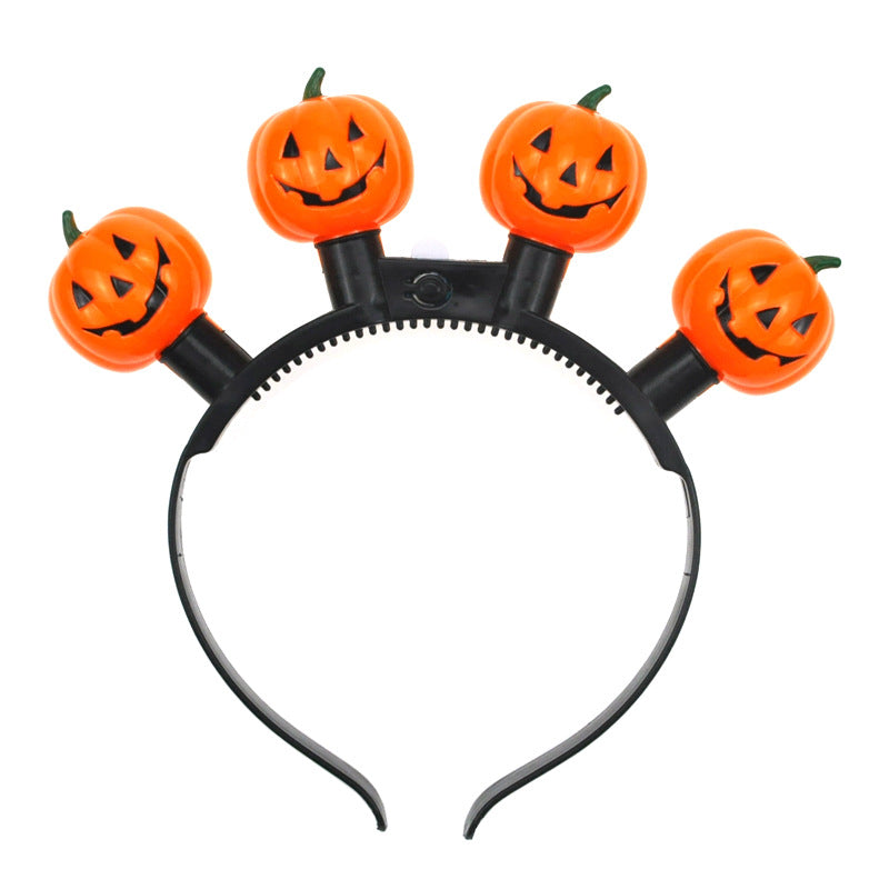 Simple Pumpkin Patchwork Hair Band with Halloween Candy Corn Light-up Headband