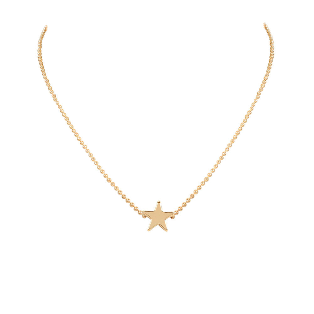 Alloy Star and Moon Pendant Necklace - Fashion Jewelry for Women