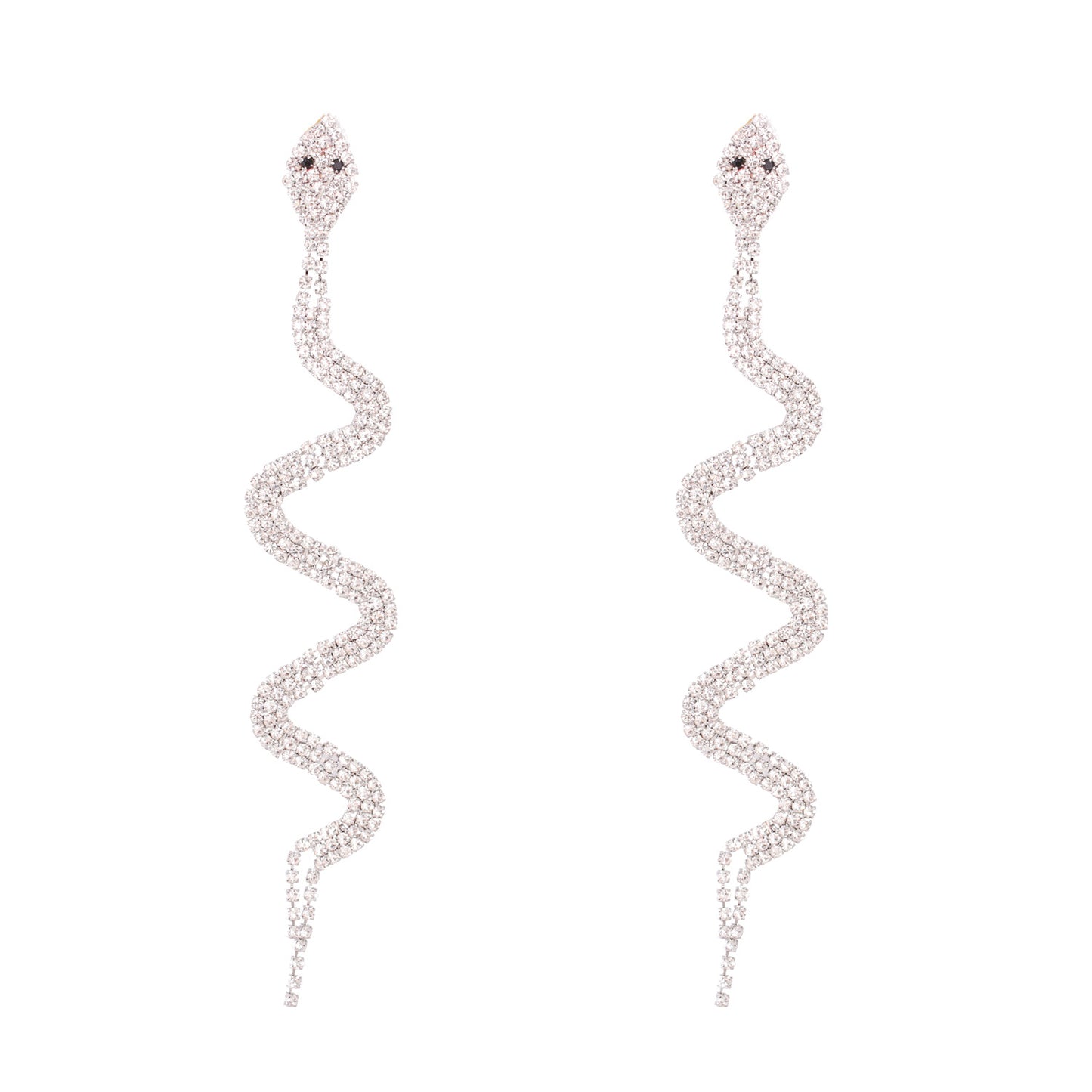 New  Inlaid  Diamond Snake Earrings