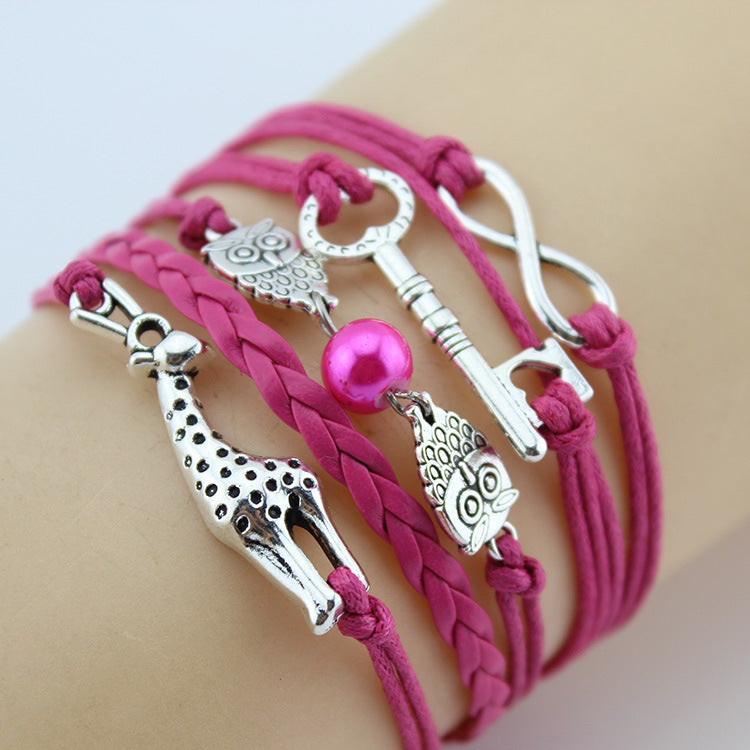 Retro Creative Love Anchor Multi-layer Braided Bracelet