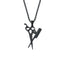 Titanium Steel Hip-Hop Scissors Comb Pendant Necklace for Hairstylists