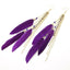 New Fashion Metal Tassel Feather Earrings with Rhinestone Embellishment