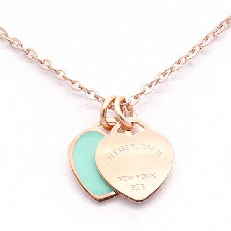 Wholesale Retro Heart Shape Stainless Steel 18K Gold Plated Pendant Necklace