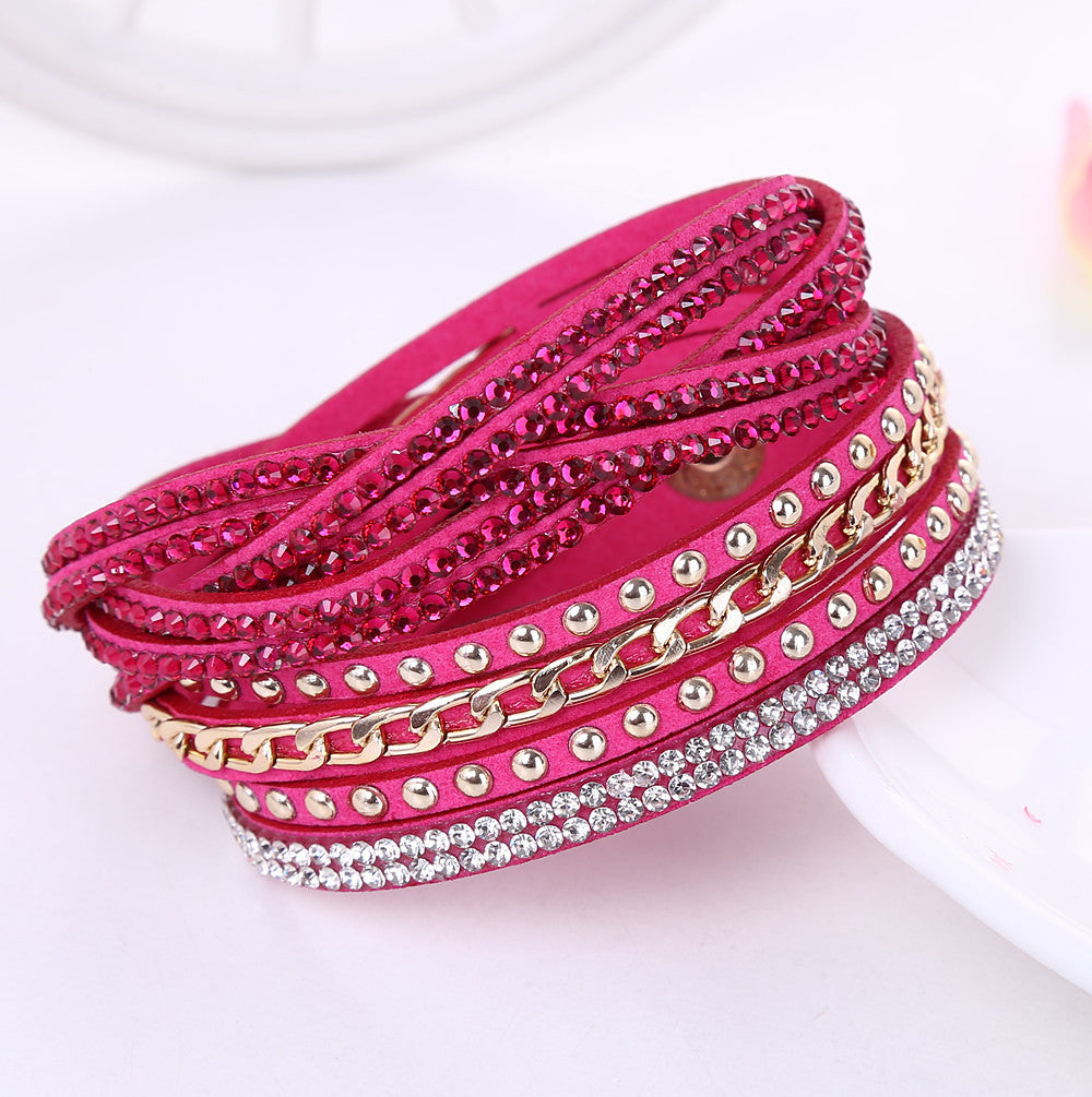 Ethnic Style Multi-Layer Rhinestone Inlay Women's Bracelet