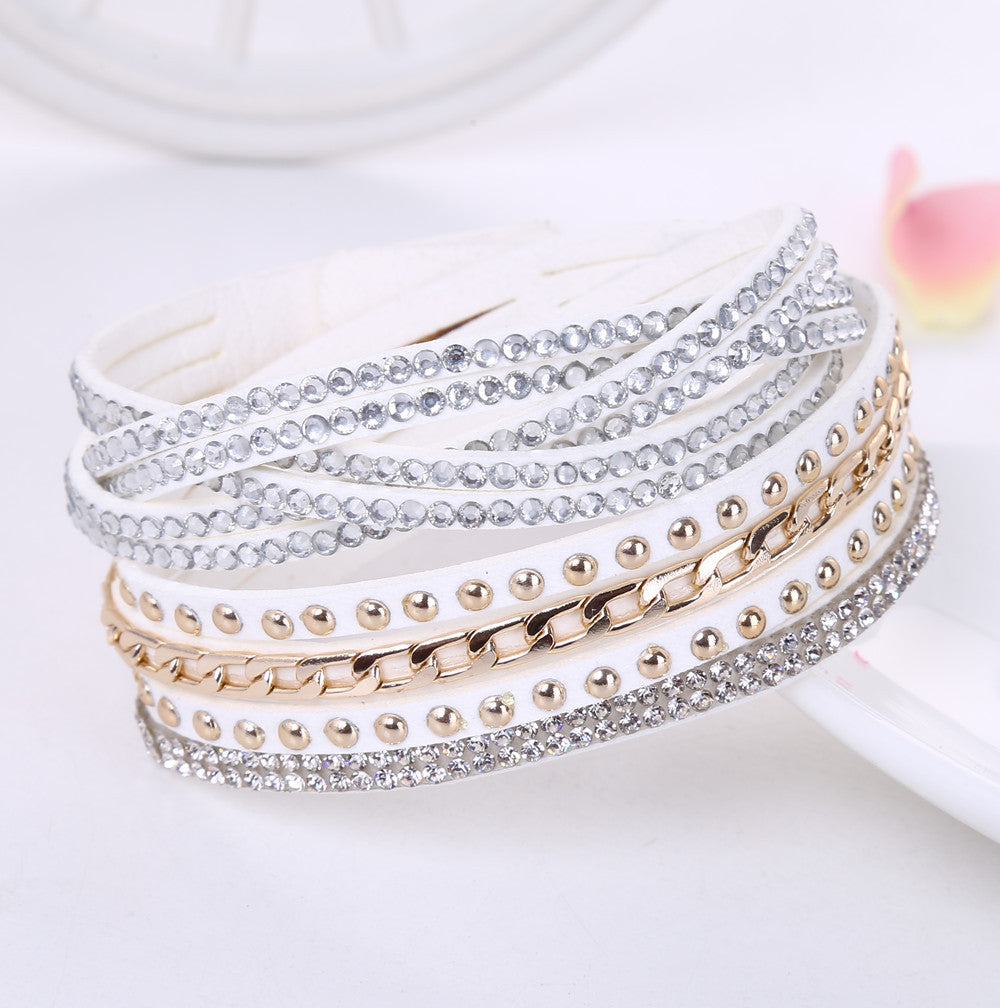 Ethnic Style Multi-Layer Rhinestone Inlay Women's Bracelet