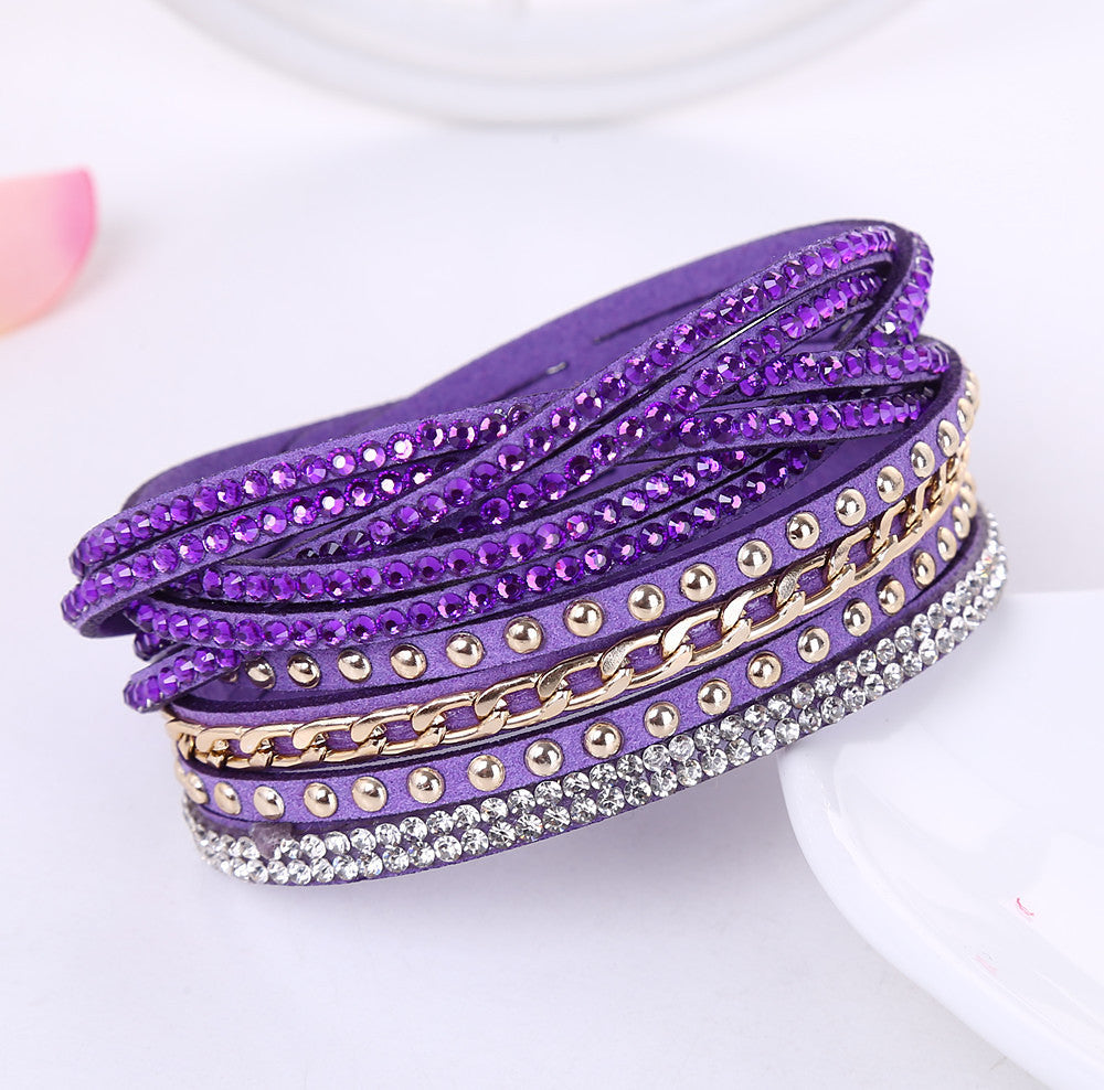 Ethnic Style Multi-Layer Rhinestone Inlay Women's Bracelet