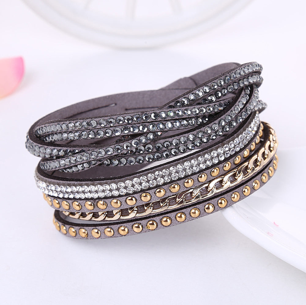 Ethnic Style Multi-Layer Rhinestone Inlay Women's Bracelet