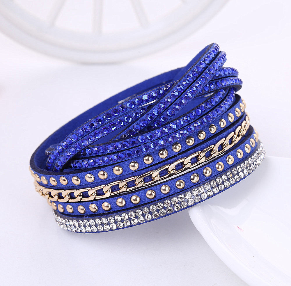 Ethnic Style Multi-Layer Rhinestone Inlay Women's Bracelet