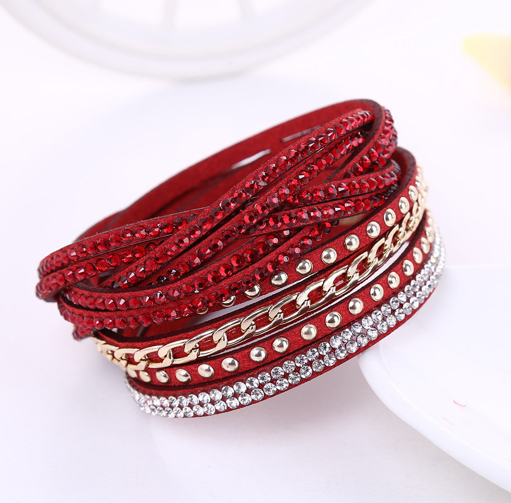 Ethnic Style Multi-Layer Rhinestone Inlay Women's Bracelet