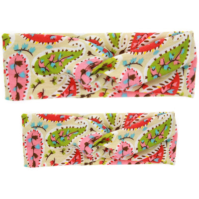 Floral Mother-Daughter Headband Set with Bunny Ears - Baby Cotton Hair Accessories