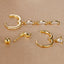 3 Piece Set Classic Solid Color Copper Zircon 18K Gold Plated Dangle Earrings Set for Women