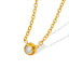 18K Gold Plated Geometric Zircon Pendant Necklace Stainless Steel