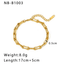 18K Gold Plated Stainless Steel Geometric Cuban Bracelet - Modern Classic Design for Women