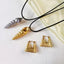 18K Gold Plated Stainless Steel Conch Pendant Necklace and Earrings Set