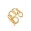 18K Gold Plated Geometric Oval Open Rings for Women