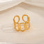 18K Gold Plated Geometric Oval Open Rings for Women