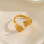 18K Gold Plated Stainless Steel Retro Open Palm Hug Ring