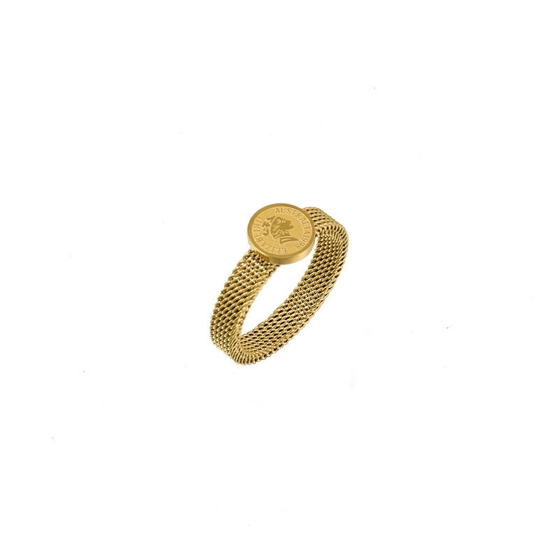 18K Gold Plated Stainless Steel Statement Ring for Women